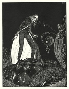 Edgar Allan Poe: Det skvallrande hjärtat (litografi) av Harry Clarke