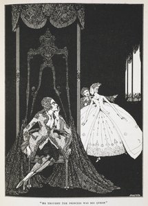 "Han trodde att prinsessan var hans drottning". Illustration till berättelsen, 