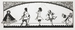 Illustration till berättelsen "Det lilla röda ridhättan". av Harry Clarke