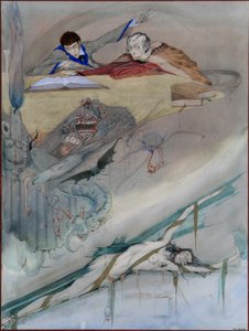 The Fall of the House of Usher, 1923 (penna och wc) av Harry Clarke