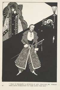 Förmögenhetens galoscher. "Det är nog ett konstmuseum", tänkte han, "där de har glömt att ta ner skylten". av Harry Clarke