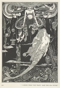 Den lilla sjöjungfrun. "Jag vet vad du vill ha", sa havshäxan. av Harry Clarke