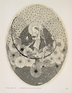 Till den kommande våren. "Med magisk nyckel... låser upp knoppar som håller rosorna". av Harry Clarke