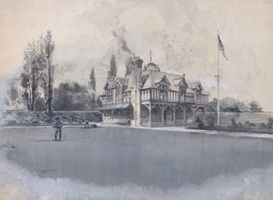 Athletic Club på Bowling Green, ca. 1900. av Harry Fenn