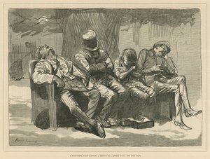 En midsommarnattsdröm: En skiss i en park i London (gravyr) av Harry Furniss