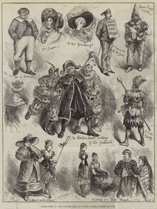 Karaktärer i maskeradbalen på Colney Hatch Lunatic Asylum av Harry Furniss