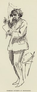 Charles Dickens på repetition av Harry Furniss
