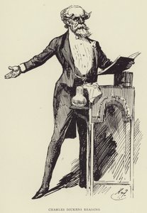 Charles Dickens läser av Harry Furniss