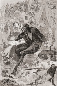 David Copperfield. Illustration av Harry Furniss till Charles Dickens-romanen David Copperfield, från The Testimonial Edition, publicerad 1910. av Harry Furniss