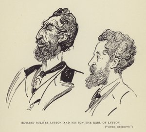 Edward Bulwer Lytton och hans son Earl of Lytton, Owen Meredith av Harry Furniss