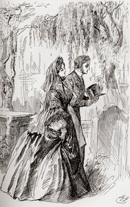 Estella och Pip. "Jag såg ingen skugga av en annan avsked från henne." av Harry Furniss