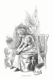 Golf: En golfänka (litho) av Harry Furniss