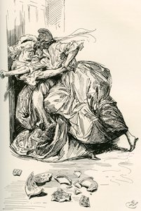 Illustration till Charles Dickens roman A Tale of two citys av Harry Furniss