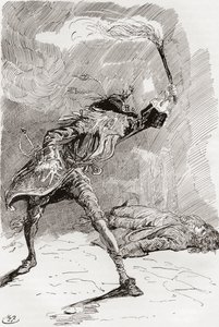 Illustration till Charles Dickens roman Barnaby Rudge av Harry Furniss