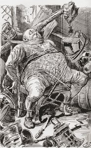 Illustration till Charles Dickens roman Barnaby Rudge av Harry Furniss
