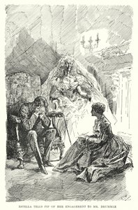 Illustration för stora förväntningar av Charles Dickens (litho) av Harry Furniss