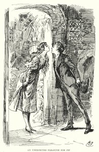 Illustration för stora förväntningar av Charles Dickens (litho) av Harry Furniss