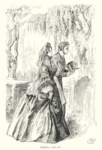 Illustration för stora förväntningar av Charles Dickens (litho) av Harry Furniss