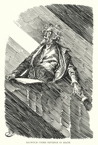 Illustration för stora förväntningar av Charles Dickens (litho) av Harry Furniss