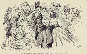 På ett ögonblick omgav alla skönheterna Claude av Harry Furniss