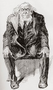 Provis. Illustration av Harry Furniss till Charles Dickens roman Great Expectations, från The Testimonial Edition publicerad 1910. av Harry Furniss