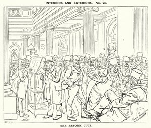 Punch tecknad: The Reform Club (gravyr) av Harry Furniss