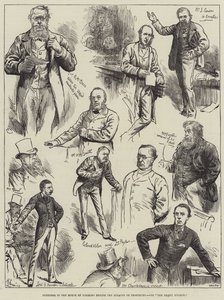 Skisser i underhuset under debatterna om procedur av Harry Furniss