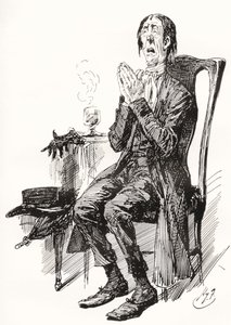 Stiggins. Illustration av Harry Furniss för Charles Dickens-romanen The Pickwick Papers, från The Testimonial Edition, publicerad 1910. av Harry Furniss