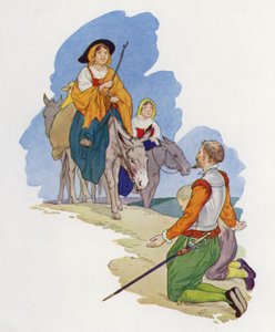 Illustration till Don Quijote (färglitografi) av Harry George Theaker