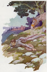 Illustration till Don Quijote (färglitografi) av Harry George Theaker