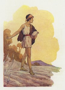 Jason sådde drakens tänder (färglitografi) av Harry George Theaker