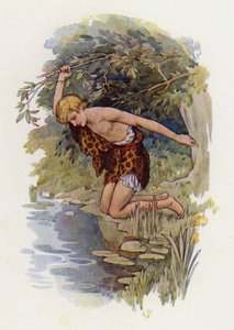 Narcissus (färglitografi) av Harry George Theaker