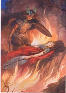 "Sigurd och Brynhild" ur "The Sword of the Volsungs" illustrerad i "Children