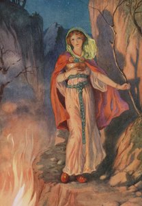 Sigyn, från "The Doom of Loki and his Children" (färglitografi)