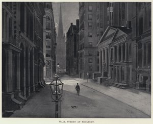 Wall Street vid midnatt (litho) av Harry Grant Dart