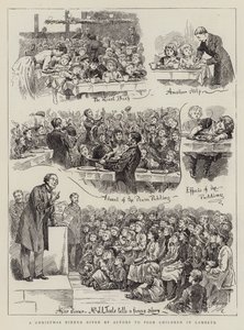 En julmiddag som skådespelare gav till fattiga barn i Lambeth