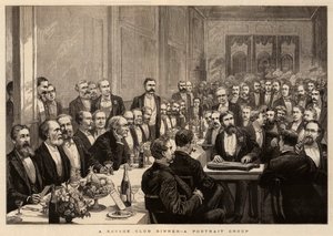 En Savage Club Dinner, en porträttgrupp