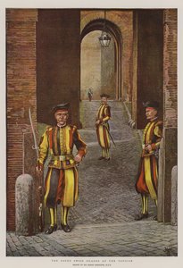 Påvens schweizergardister i Vatikanen (kromolit) av Harry Hamilton Johnston