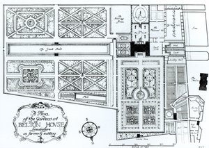 A Plan of the Gardens at Belton House, Lincolnshire, som tidigare existerade, c.1900 av Harry Inigo Triggs
