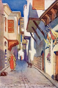 En gata i Damaskus, Syrien, ca 1910, från A Book of Modern Palestine av Richard Penlake pub. ca 1910 av Harry Morley