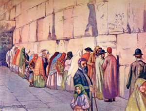 Klagomuren, Jerusalem, Palestina, ca 1910, från A Book of Modern Palestine av Richard Penlake pub. ca 1910 av Harry Morley