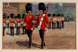 The Coldstream Guards Changing Guard at St James, 1905 circa