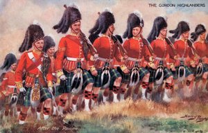 The Gordon Highlanders, After the Review (färg litho)