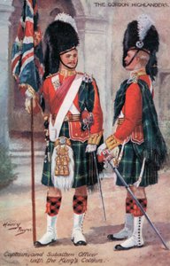 Gordon Highlanders, kapten och subaltern officer, med King