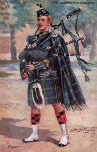 The Gordon Highlanders, Piper (färg litho)