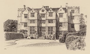 Chastleton House, Oxfordshire (färg litho) av Harry Percy Clifford