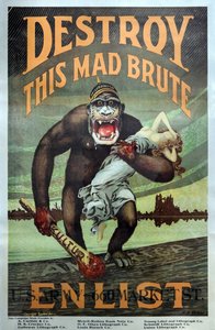 USA:s militära rekryteringskampanj "Förstör denna galna brute - värva" pub. 1917 av Harry R. Hopps