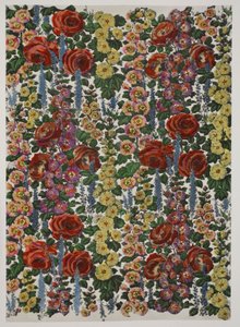 Hollyhocks and Roses, pub. 1933 av Harry Wearne