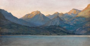 Kväll, Alpes-Maritimes från Cap-Martin (olja på dukskiva)