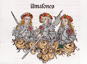 Amazoner i "Liber Chronicarum" av Hartmann Schedel tryckt i Nürnberg 1493. av Hartmann Schedel